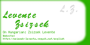 levente zsizsek business card